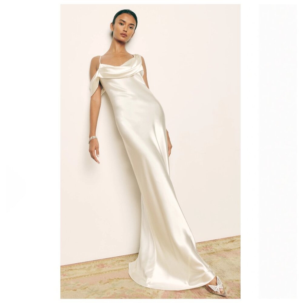 Reformation Ronda 100% Silk Ivory Maxi Dress - NEW WITH TAGS